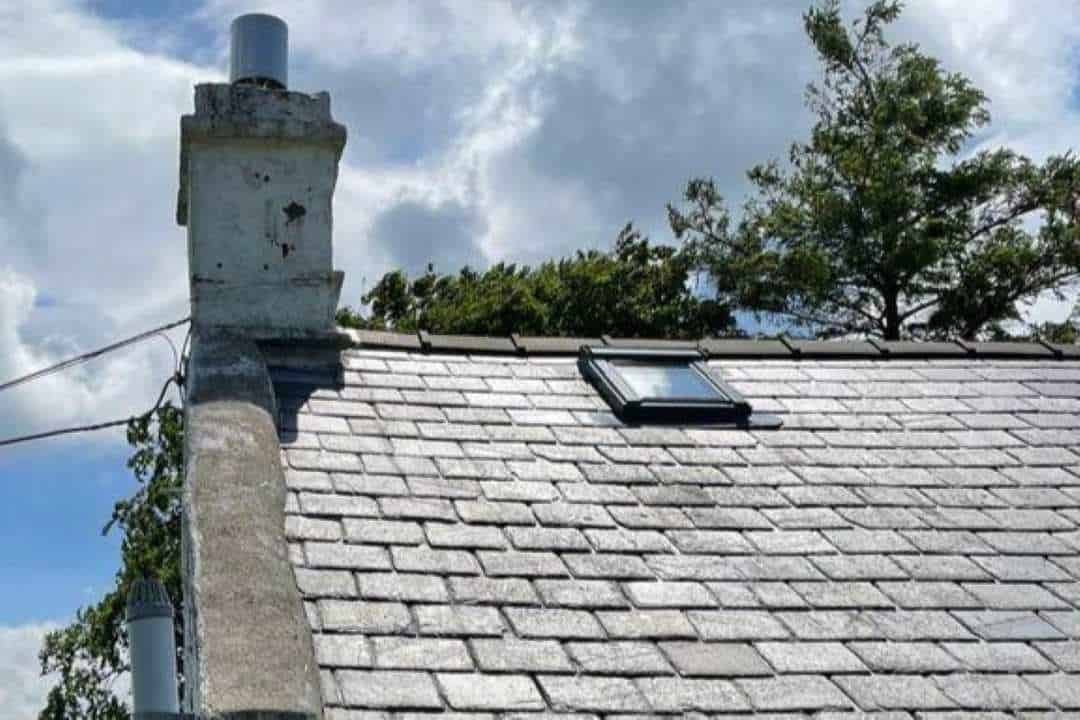 Our team fixing a roof in Penmaenmawr, North Wales