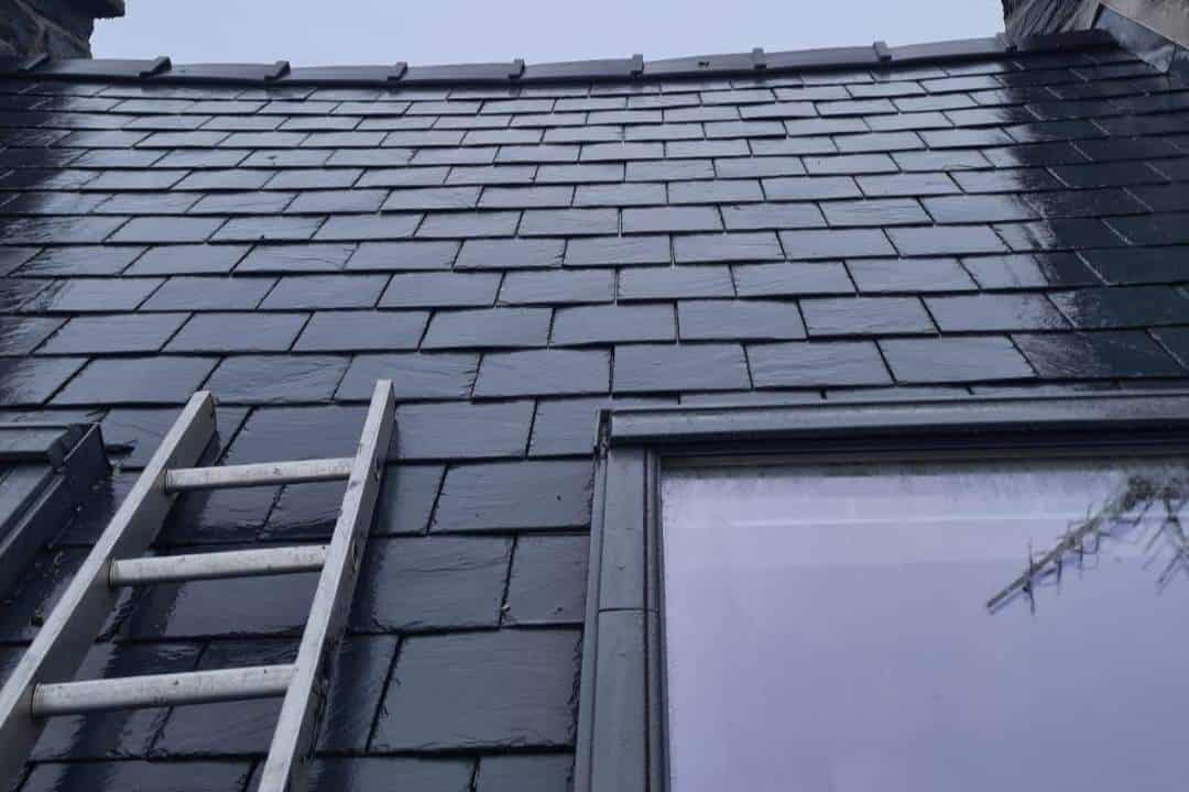 Our team at work restoring a roof in Bethesda Our team at work restoring a roof in Bethesda, North Wales