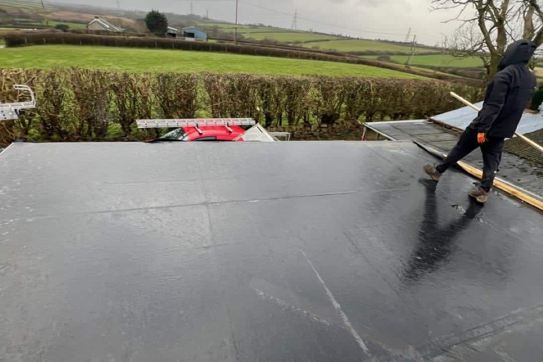 Our flat roofing work in Llanrug, North Wales